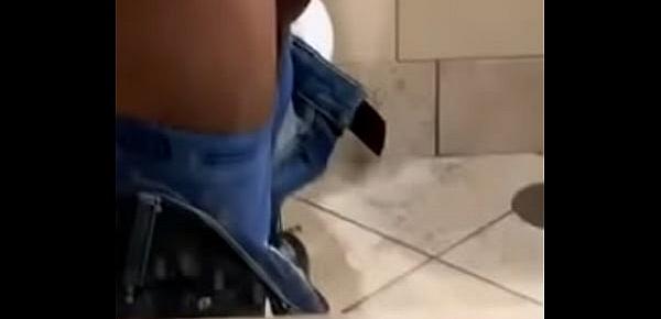  Indian guy jerking off big dick in washroom